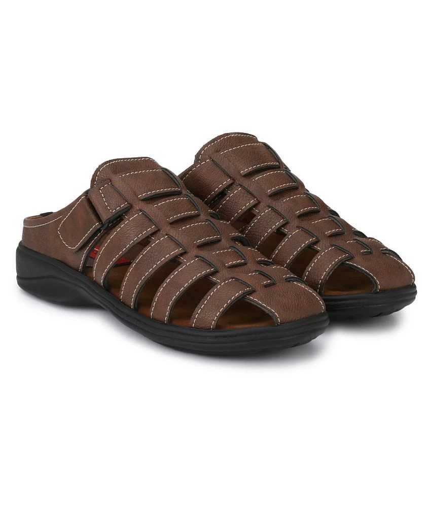 Affordable Women Fashion Victim Brown Synthetic Leather Sandals - None 2025 at ShopCircuit | OND