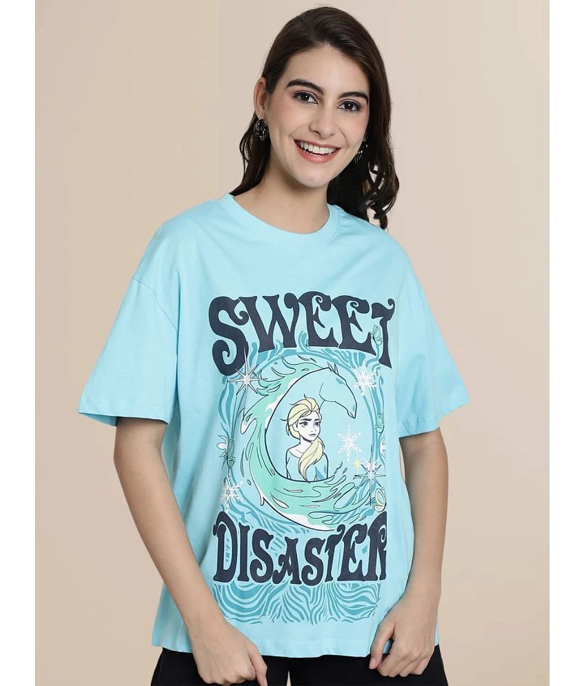 Chic Women Fabflee Light Blue Cotton Loose Fit Womens T-Shirt ( Pack of 1 ) - None 2025 at ShopC