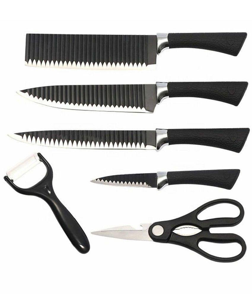 SHARUJAÂ® - Black Stainless Steel 6 ( Pack 6 ) - Black