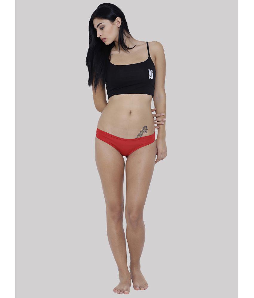New Men BASIICS By La Intimo - Red BCPSS02 Polyester Solid Women's Bikini ( Pack of 1 ) - None 2