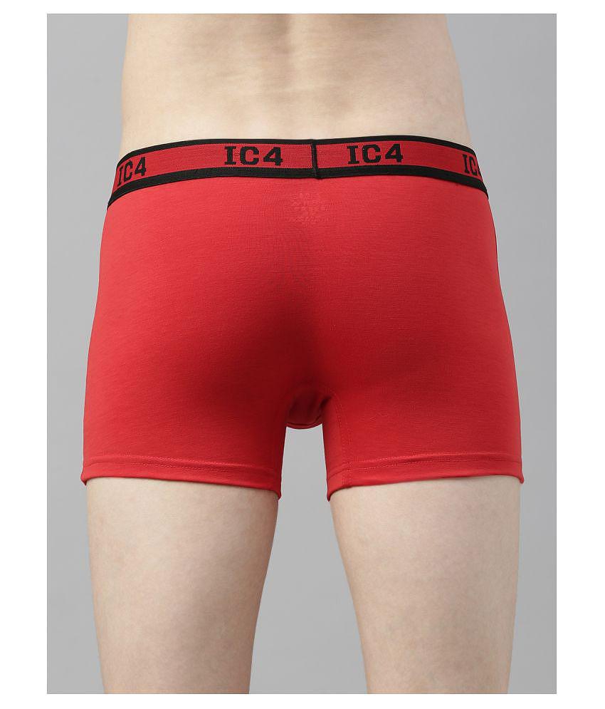 IC4 -  Black Cotton Blend Men's Trunks ( Pack of 2 ) - L