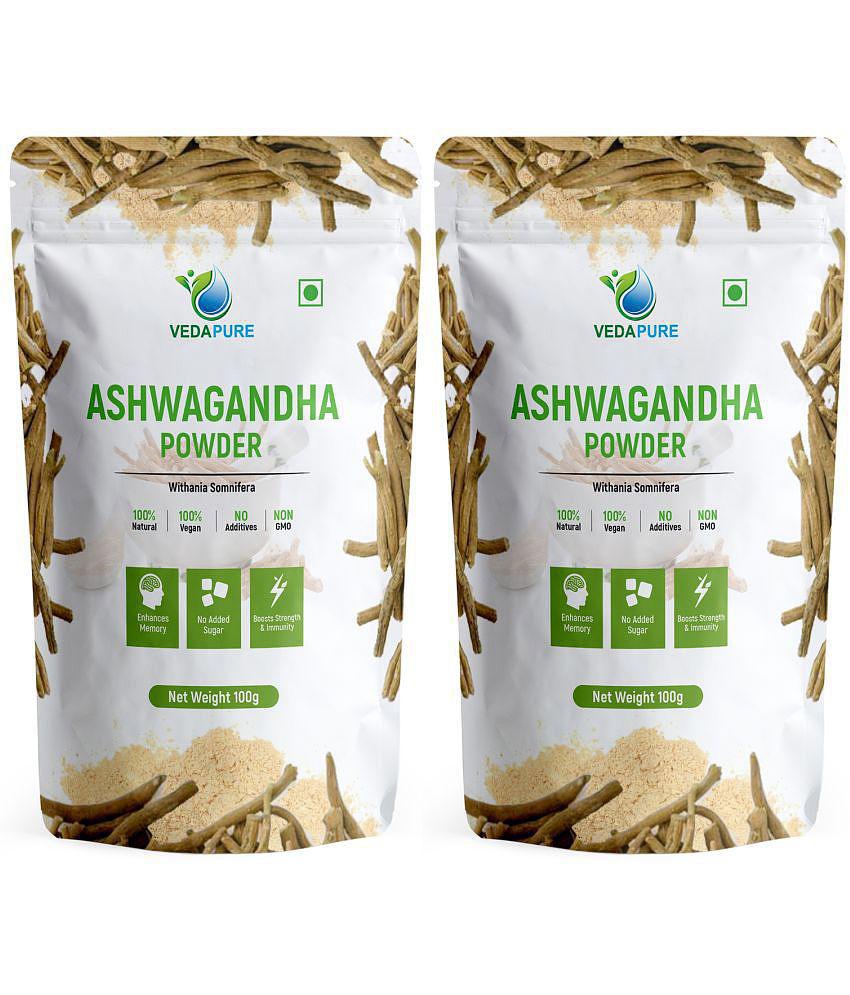 Vedapure 100% Natural & Pure Ashwagandha Powder Supports Anxiety & Stress - 100gm (Pack of 2)