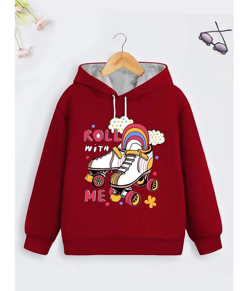Premium Women Trampoline Girls Red Printed Hooded Sweatshirt Pack of 1 - None 2025 at ShopCircui