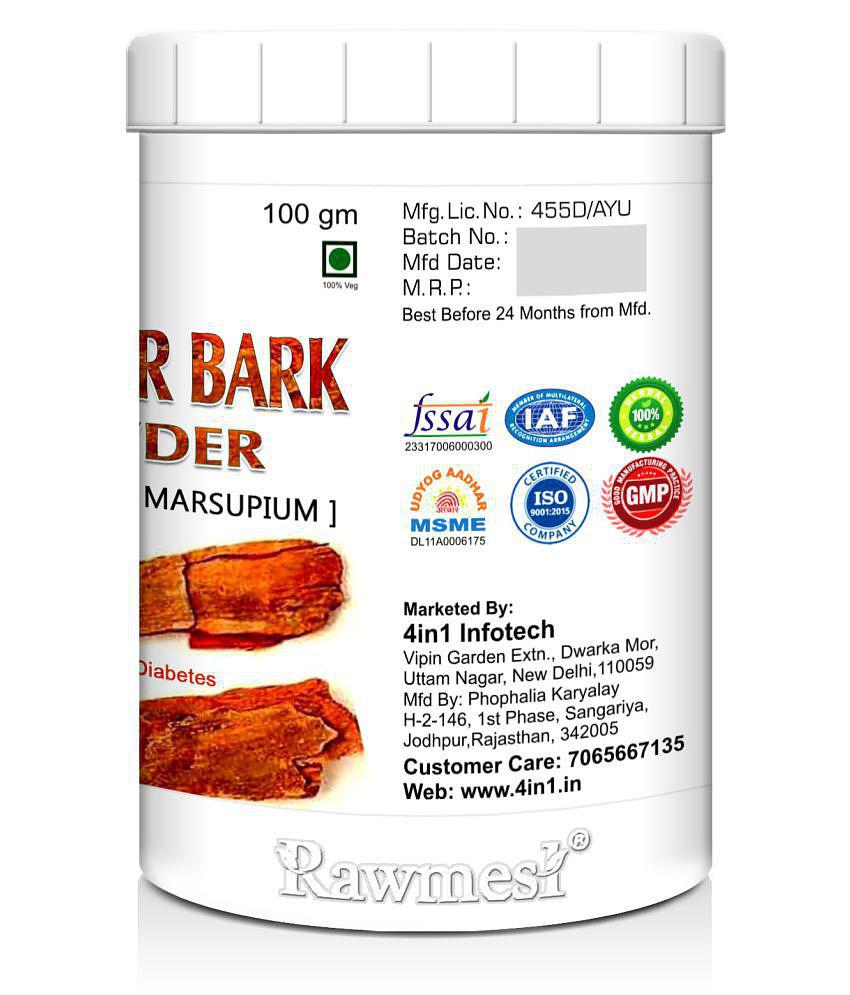 rawmest Vijaysar Bark Powder 300 gm Pack of 3