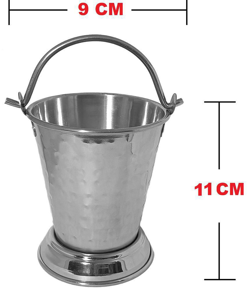 A & H ENTERPRISES Bucket for Serving Gravy daal Silver Serving Bucket ( Set of 1 )