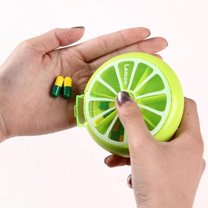 7 Days Rotatable Round Pill Storage Box