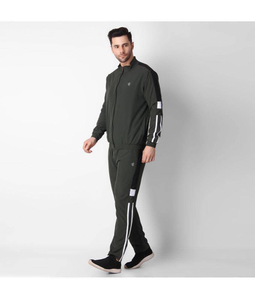 Forbro - Olive Green Polyester Relaxed Fit Men''s Tracksuit ( Pack of 1 ) - L