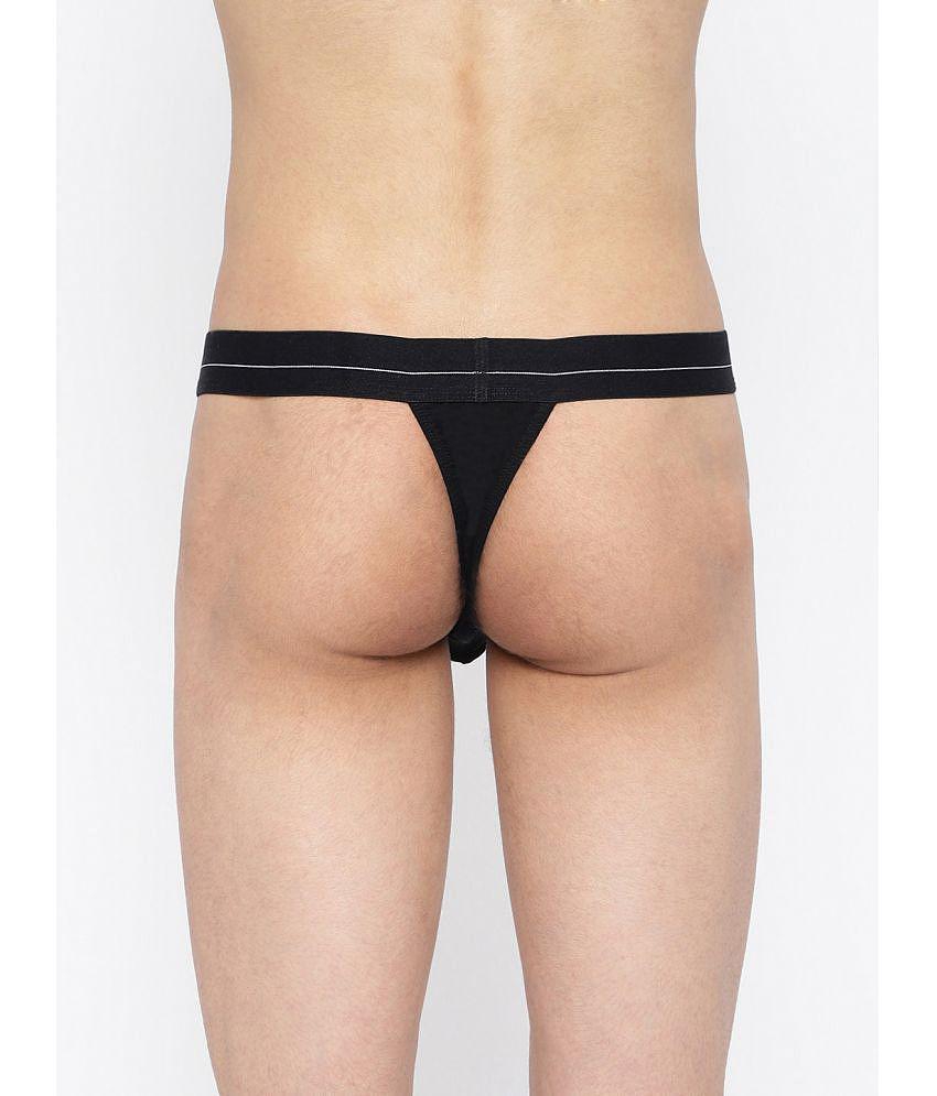 Premium Men La Intimo Pack of 3 Cotton Mens Thongs ( Black ) - None 2025 at ShopCircuit | ONDC