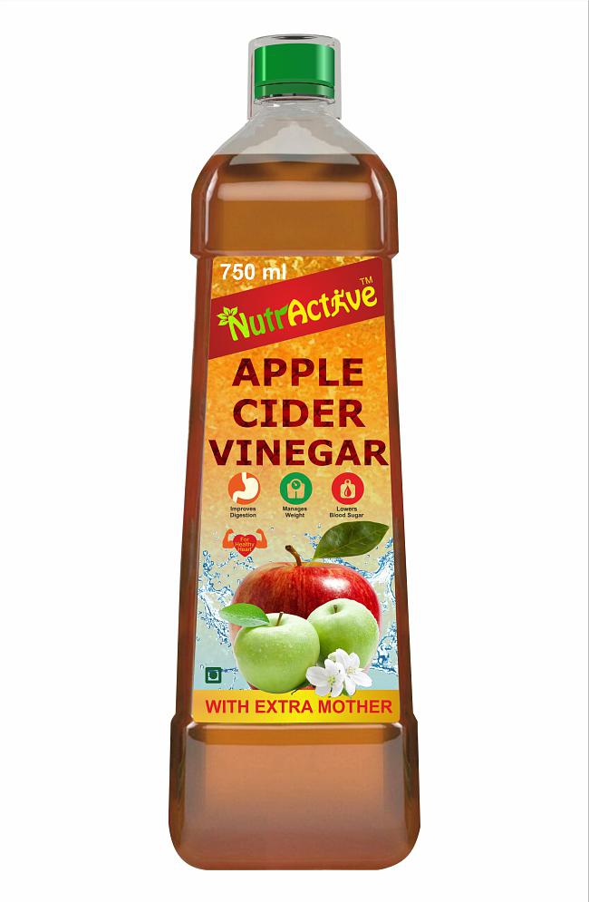 NutrActive Natural Apple Cider Vinegar with Mother of Vinegar 750 ml Unflavoured Single Pack