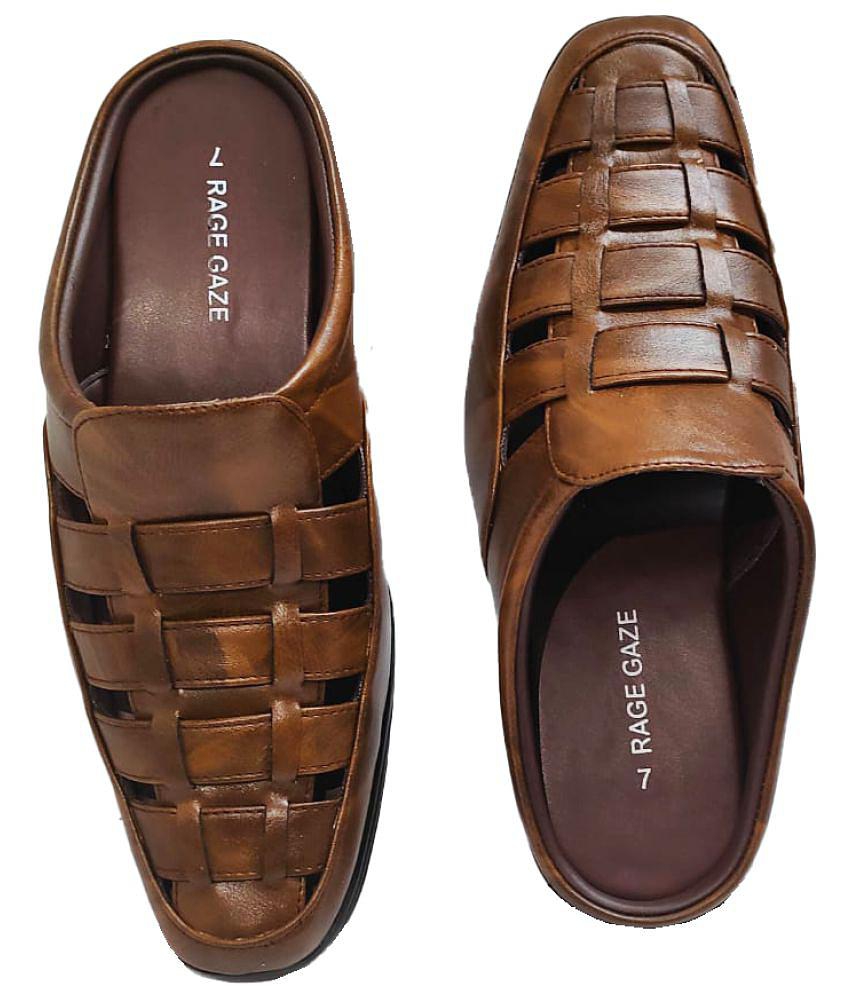 Luxurious Men RAGE GAZE - Brown  Men's Sandals - None 2025 at ShopCircuit | ONDC