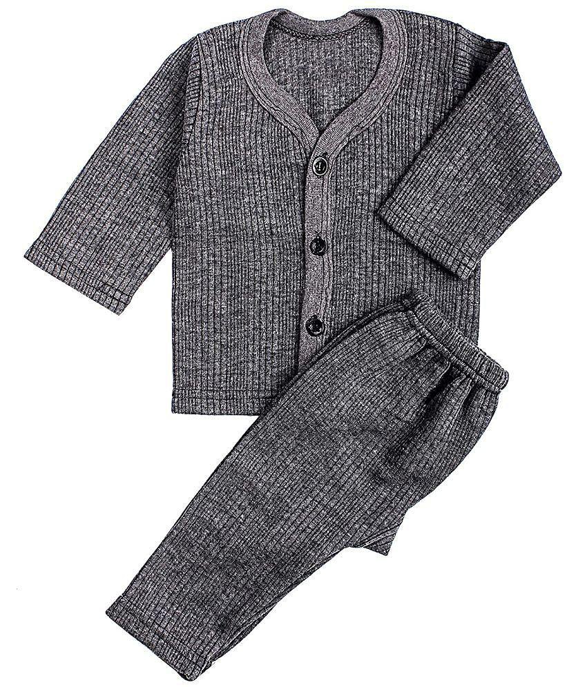 New Men Valdez Front Open Kids Baby Boys and Girls Thermal Set Body Warmer Top & Pyjama, Blue, B