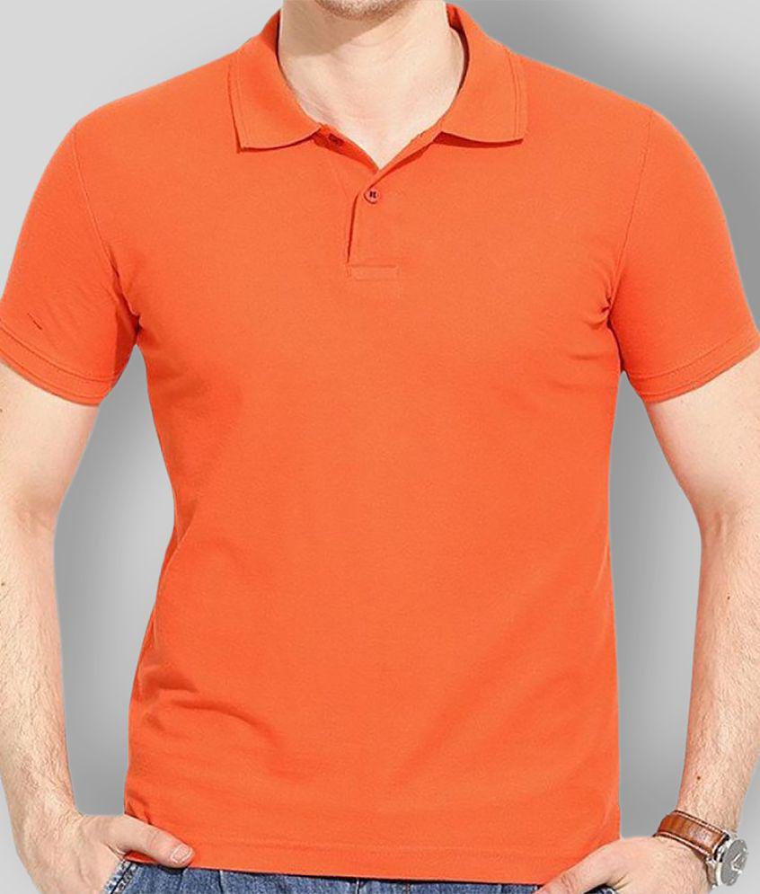 SKYRISE - Orange Cotton Blend Slim Fit Men's Polo T Shirt ( Pack of 1 ) - None