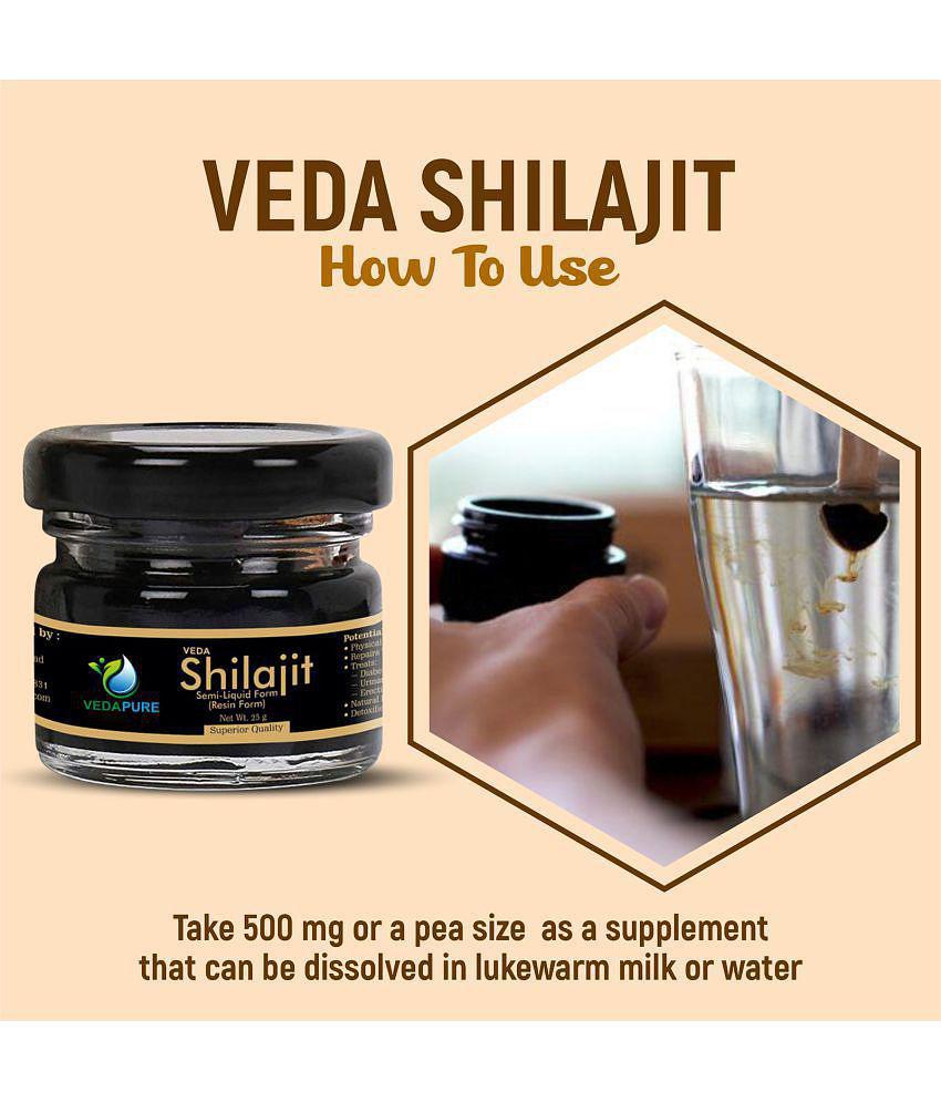 Vedapure Original Shilajit/Shilajeet Resin For Endurance, Bodybuilding and Power & Helps in Energy, Stamina 25 Gram (Pack of 1)