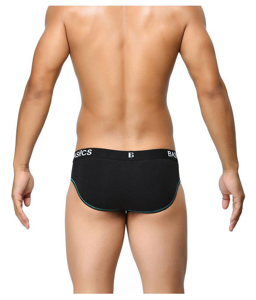 Stylish Men BASIICS By La Intimo - Black Cotton Blend Men's Briefs ( Pack of 1 ) - L 2025 at Sho