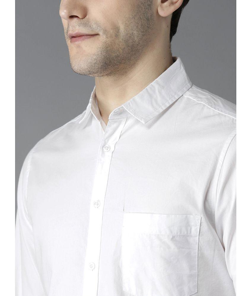 liferoads - White 100% Cotton Slim Fit Men's Formal Shirt ( Pack of 1 ) - 42, White