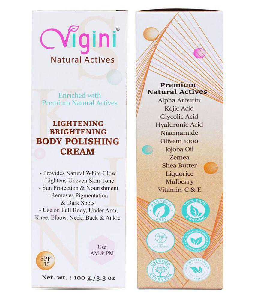 Vigini Skin Whitening D Tan Body Lightening Cream Scrub Brightening Kojic Day Cream 120 gm