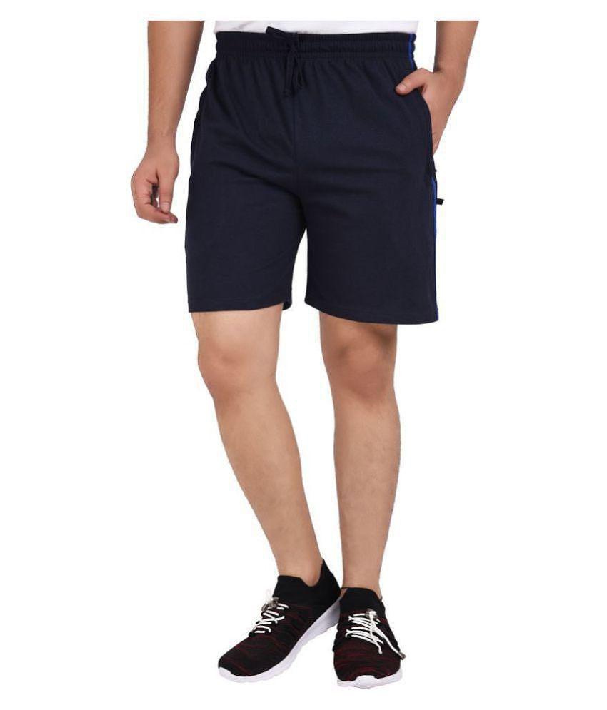 Buy Neo Garments Navy Shorts Single Shorts Navy Blue Plus Sizes M To ...