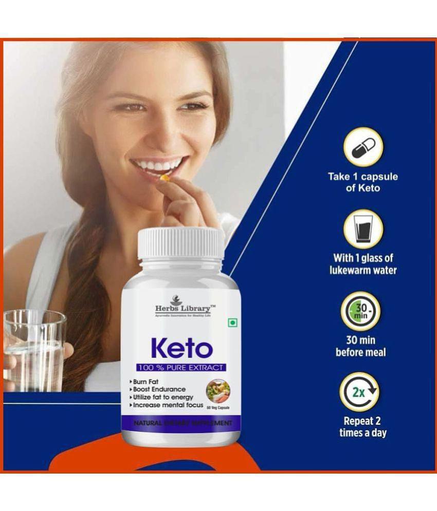 Herbs Library Keto Capules Supports Weight Loss, 60 Capsules Each (Pack of 3)