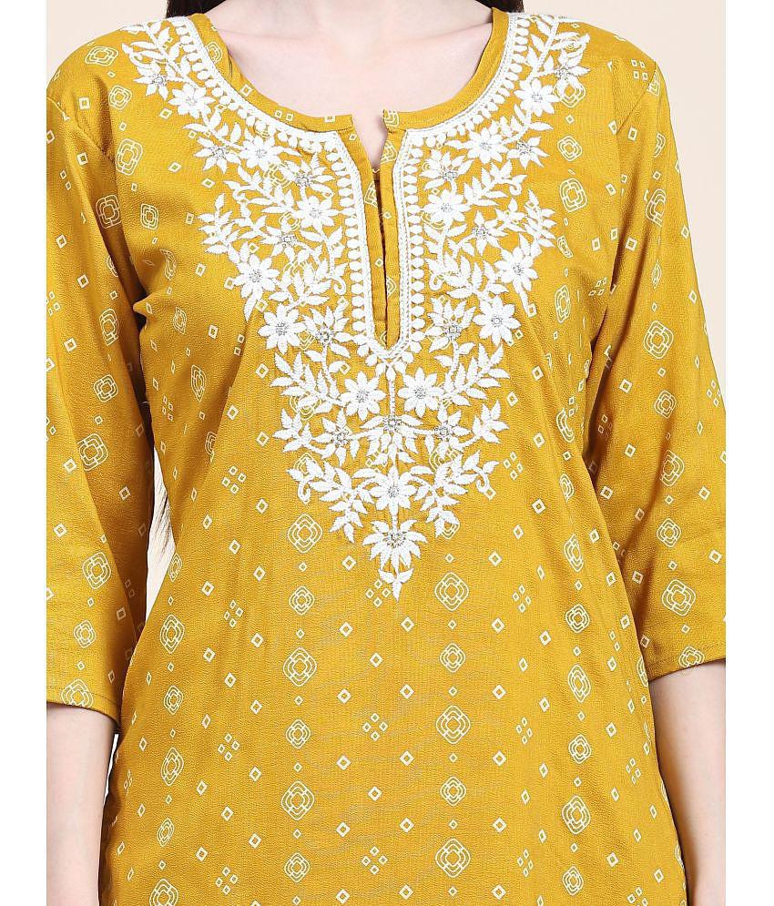 Buy Online Plo UB WOLF - Mustard Cotton Women's Straight Kurti ( Pack of 1 ) - None