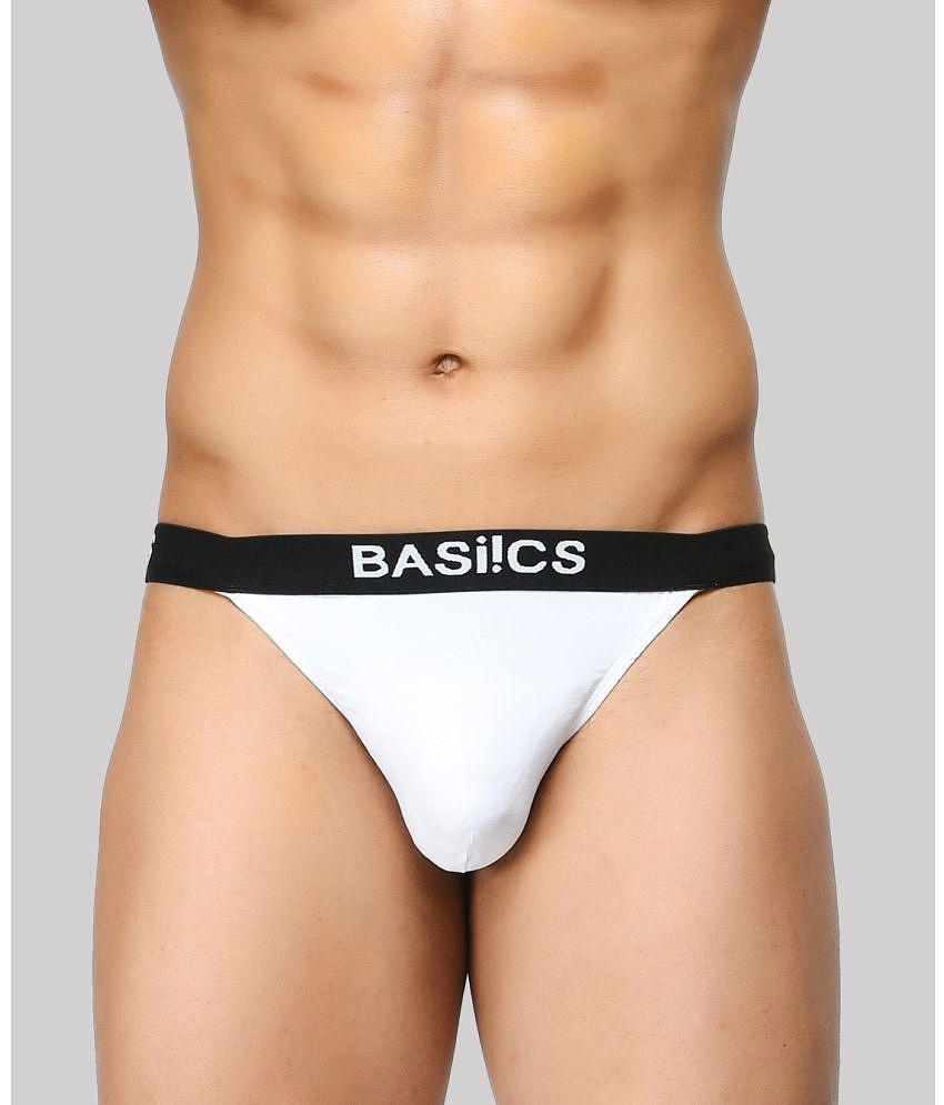 Modern Men BASIICS By La Intimo - White BCSTH01 Spandex Mens Thongs ( Pack of 1 ) - None 2025 at