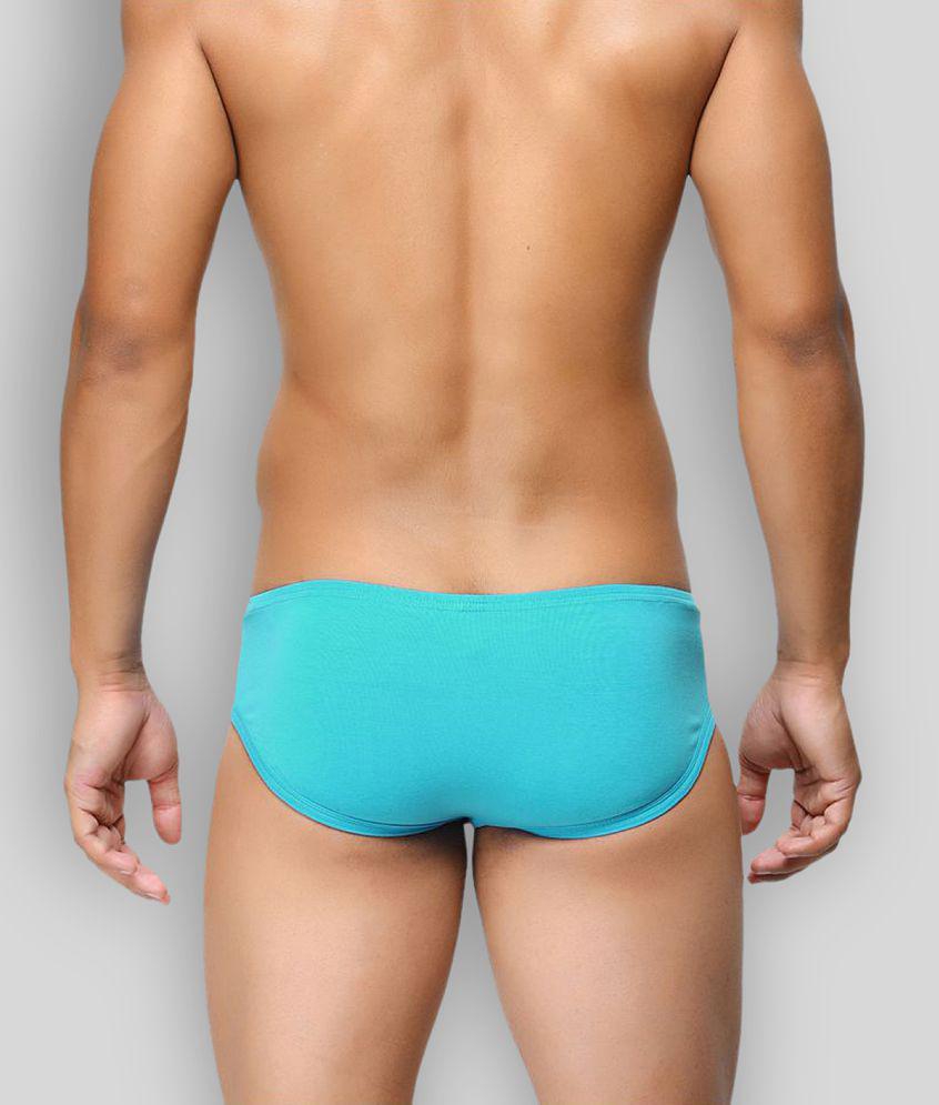 Best Men BASIICS By La Intimo - Teal Cotton Blend Men''s Briefs ( Pack of 1 ) - XL 2025 at ShopC