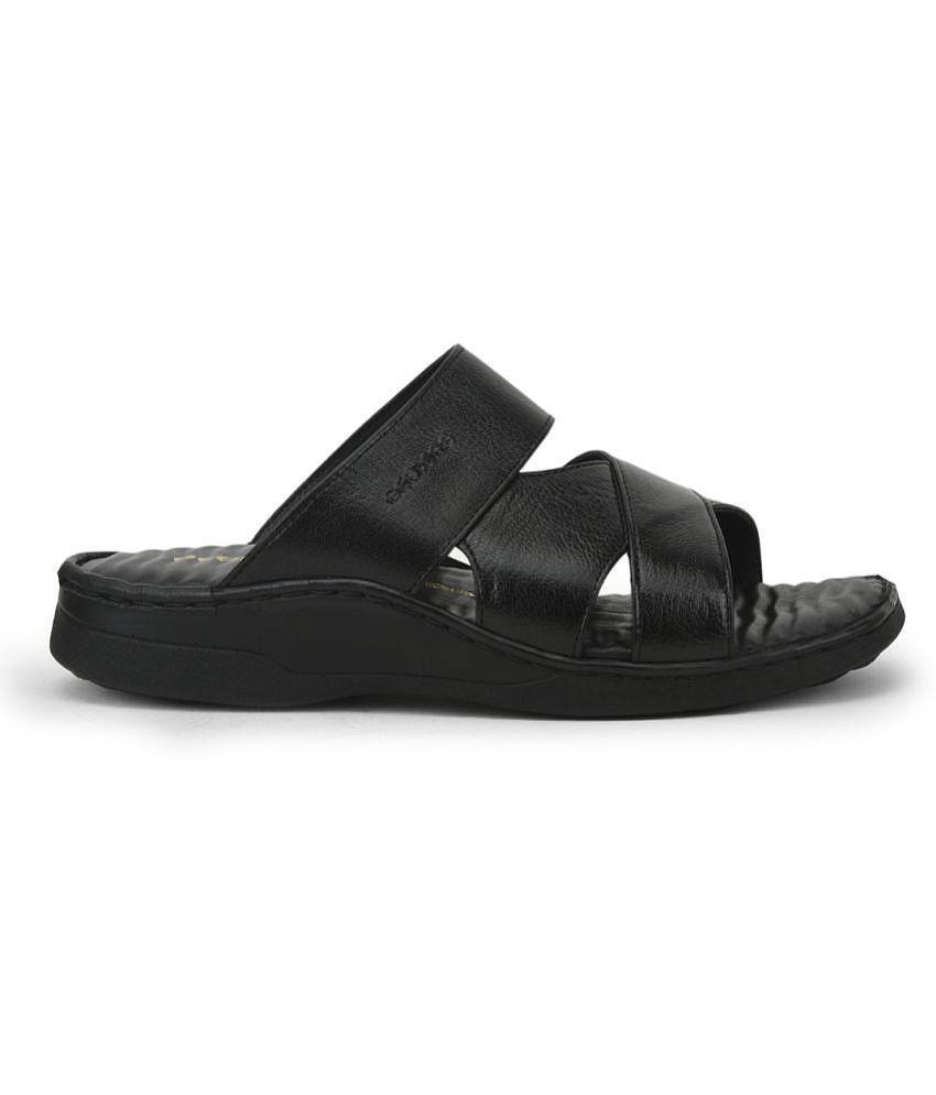 Luxurious Men Liberty - Black Mens Leather Slipper - None 2025 at ShopCircuit | ONDC
