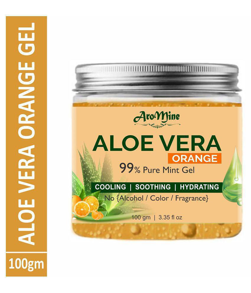 Aromine 100% Pure & Natural Orange Aloevera Gel For Skin Glowing & Fairness- Moisturizer 100 gm