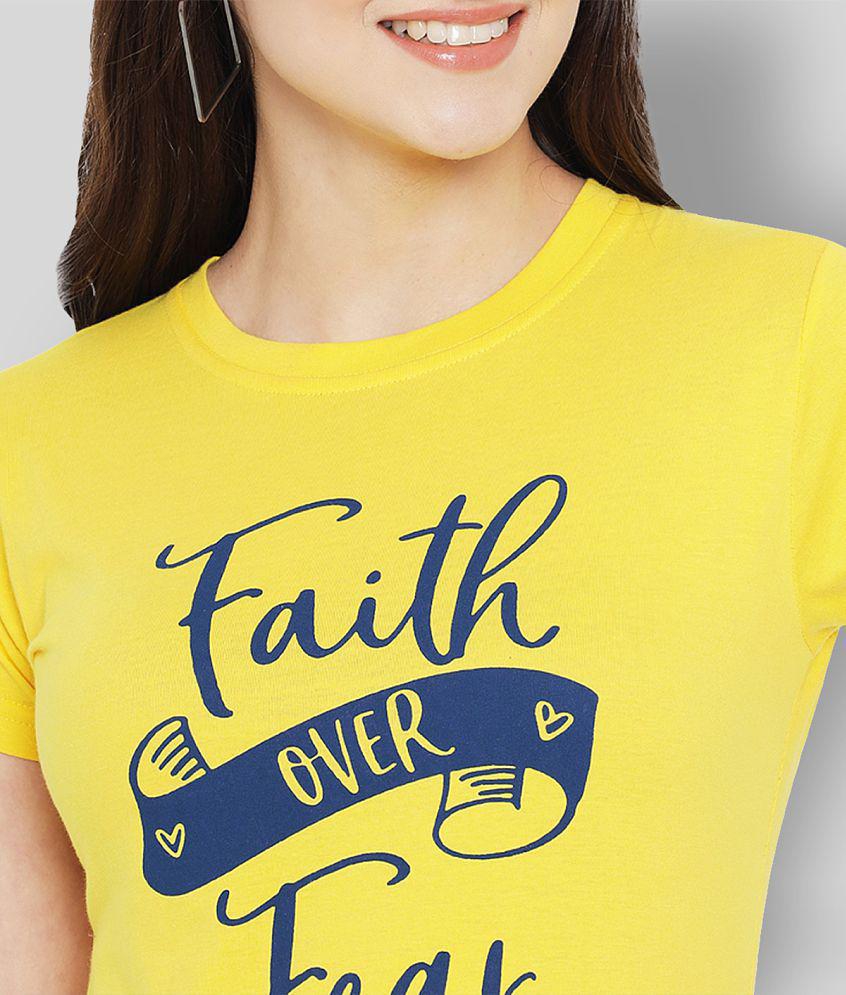 Chic Women Fabflee Cotton Yellow T-Shirts - Single - 2XL 2025 at ShopCircuit | ONDC