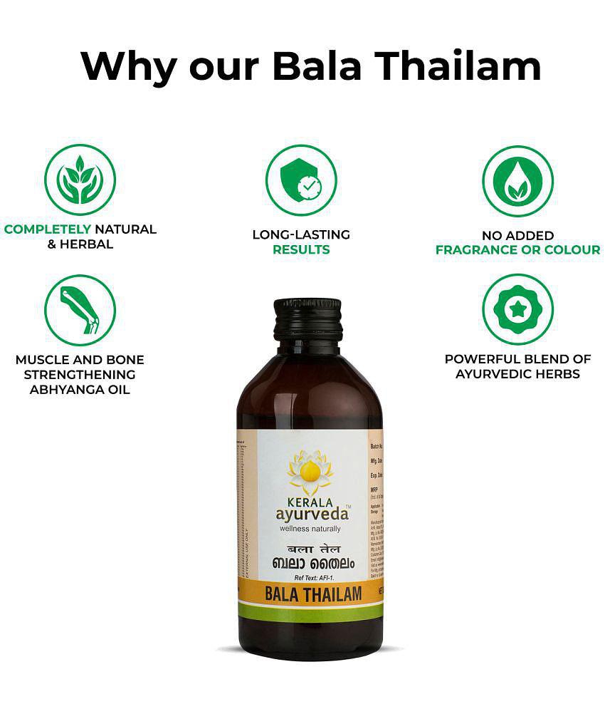 Kerala Ayurveda Bala Thailam 200ml, Muscle and Bone Strengthening Abhyanga Oil, Age Related Joint Issues, For Healthy Joints & Muscles