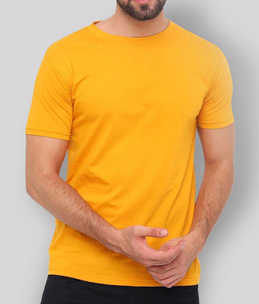 SKYRISE - Yellow Cotton Slim Fit Men's T-Shirt ( Pack of 1 ) - None