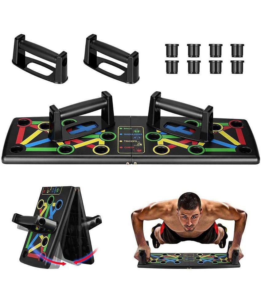 Horsefit  Pushup Board, 15 in 1 Push up board for men, push up bar, push up stand, pushup bars, gym equipment for men, excersing equipment, chest workout equipment (Black) - Multi Color