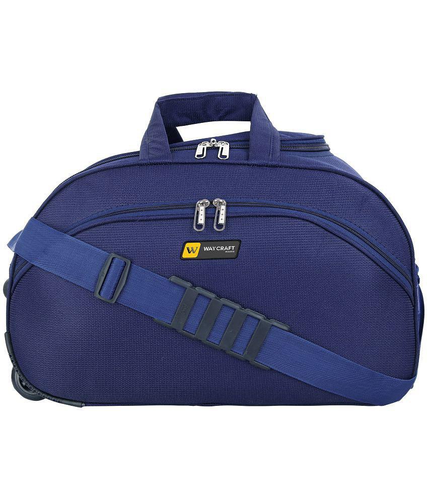 Waycraft - 55 Ltrs Blue Polyester Duffle Trolley - L