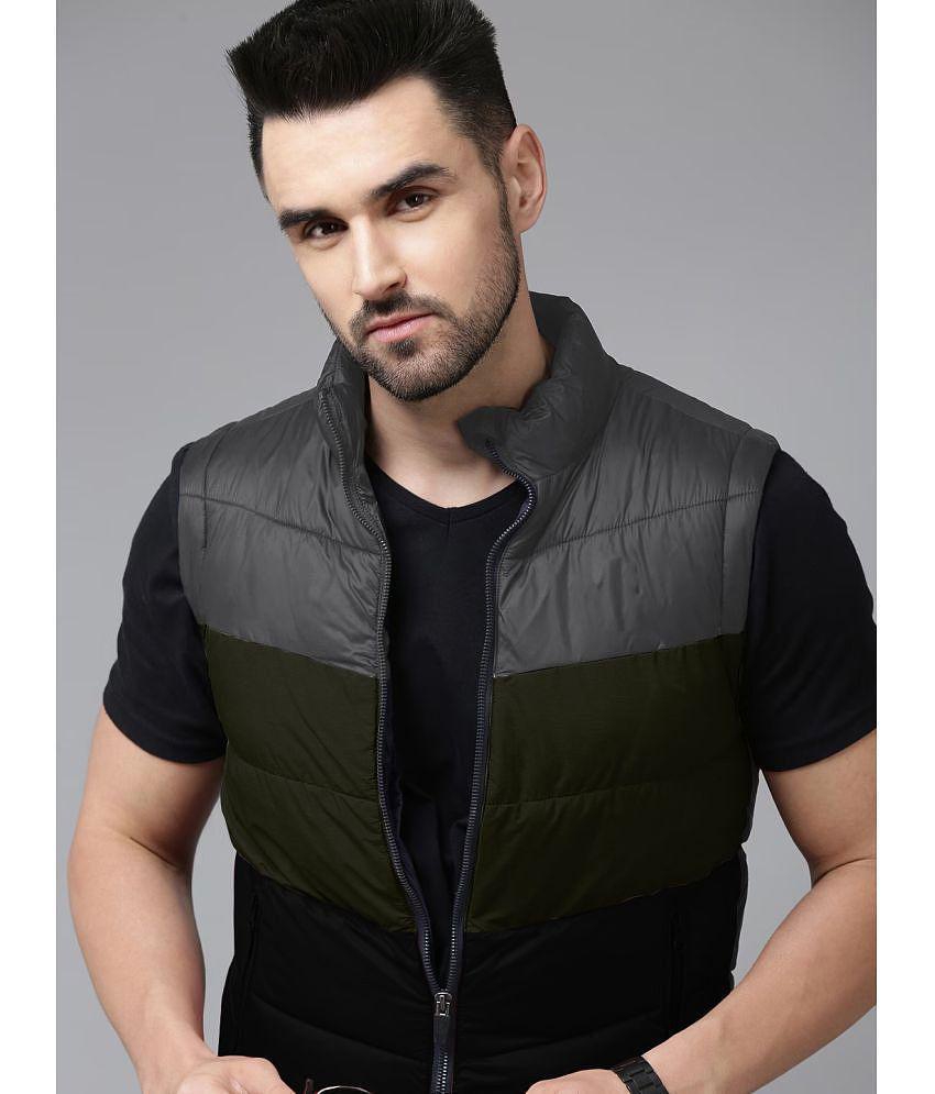 ADORATE Polyester Men''s Quilted & Bomber Jacket - Green ( Pack of 1 ) - None