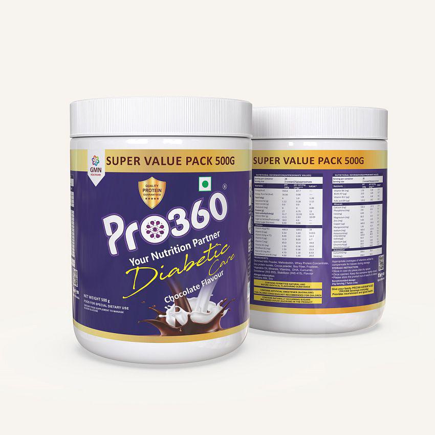 PRO360 Diabetic care chocolate Health Drink Powder 500 gm Chocolate