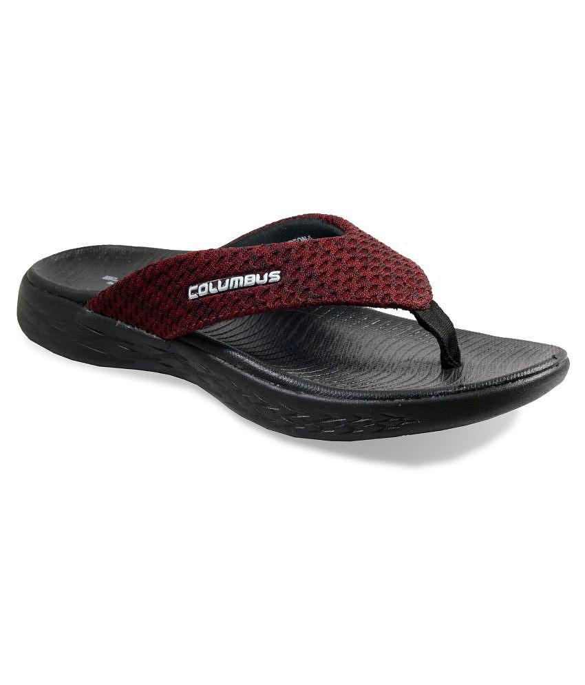 Columbus Maroon Slippers - 9