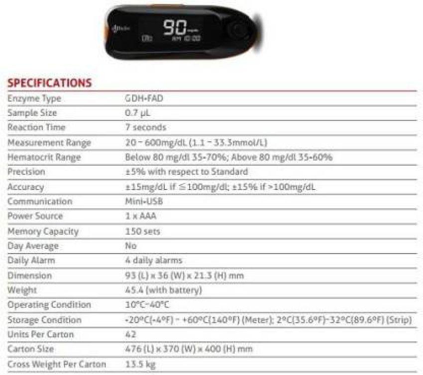 DiabaScan PRO Glucometer with 25 Strips TD-4235 Expiry March 2024