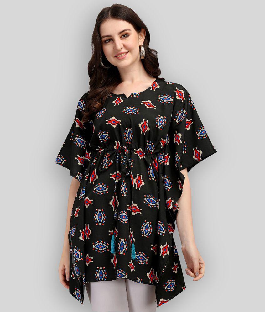 Premium Women Fabflee - Black Crepe Women's Kaftan ( Pack of 1 ) - None 2025 at ShopCircuit | ON