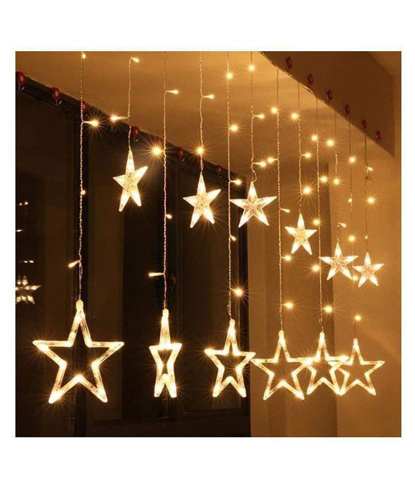 TANZILIGHT Star Led Light 12 Stars String Lights Yellow - Yellow