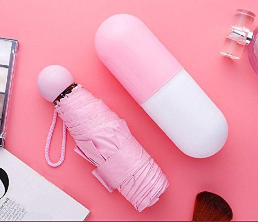 Modern Men Eastern Club Stylish & Cute Capsule Travel Umbrella 4 Fold Strong & UV Proof Sun-Rain