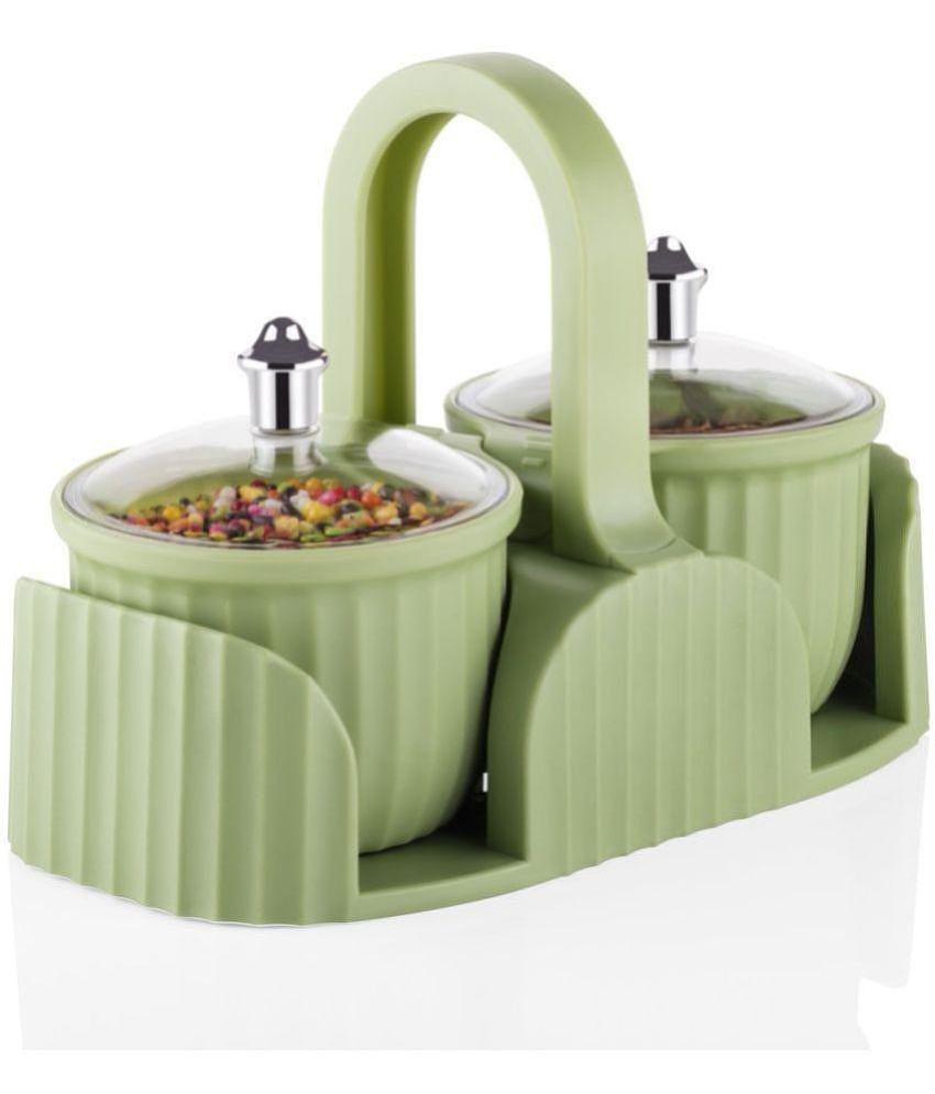 Analog Kitchenware Dry Fruit/Masala/Dal Plastic Green Pickle Container ( Set of 1 ) - Green