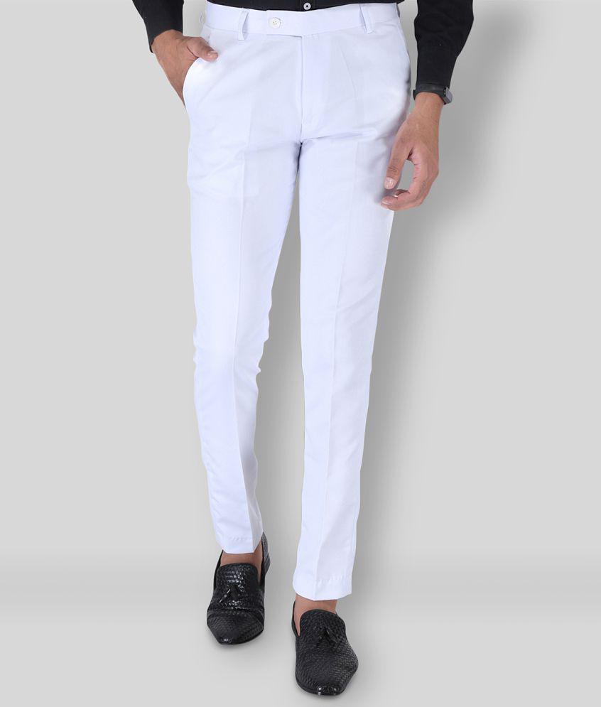 SREY - White Polycotton Slim - Fit Mens Chinos ( Pack of 1 ) - None