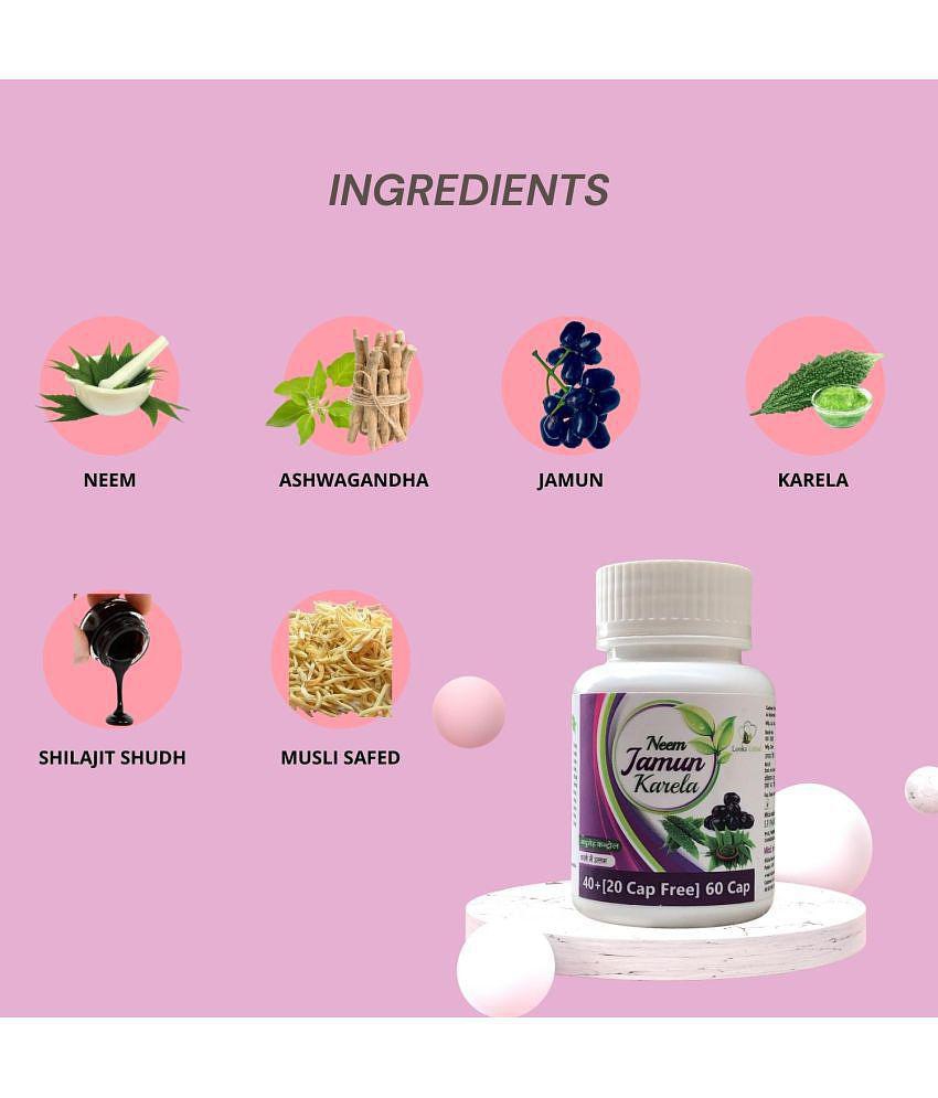 Looks United Neem Karela Jamun Capsule 60 no.s Pack Of 1