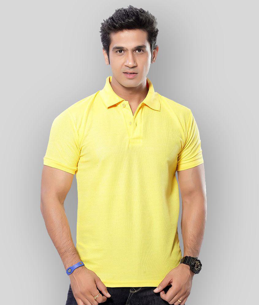 in365 - Yellow Cotton Blend Regular Fit Men's Polo T Shirt ( Pack of 1 ) - None