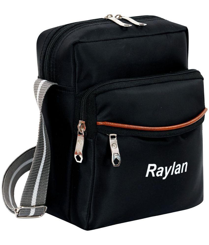 Raylan - Black Solid Messenger Bag - Black