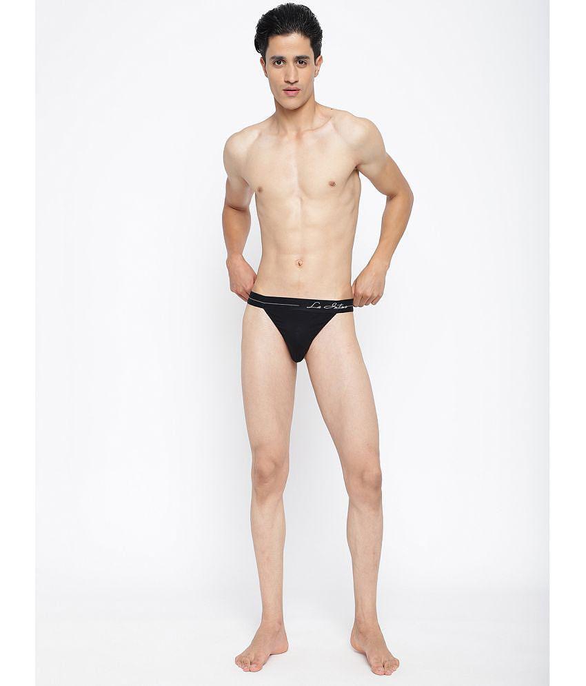 Premium Men La Intimo Pack of 3 Cotton Mens Thongs ( Black ) - None 2025 at ShopCircuit | ONDC