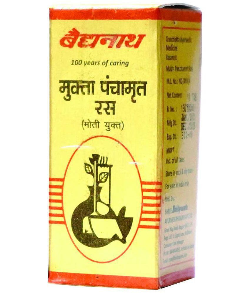 Baidyanath Muktapanchamrit Ras with Pearls Tablet 10 no.s Pack of 1