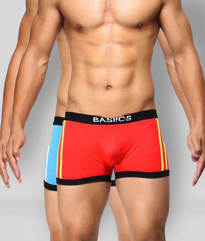 Trendy Men BASIICS By La Intimo - Multicolor Cotton Mens Trunks ( Pack of 2 ) - L 2025 at ShopCi