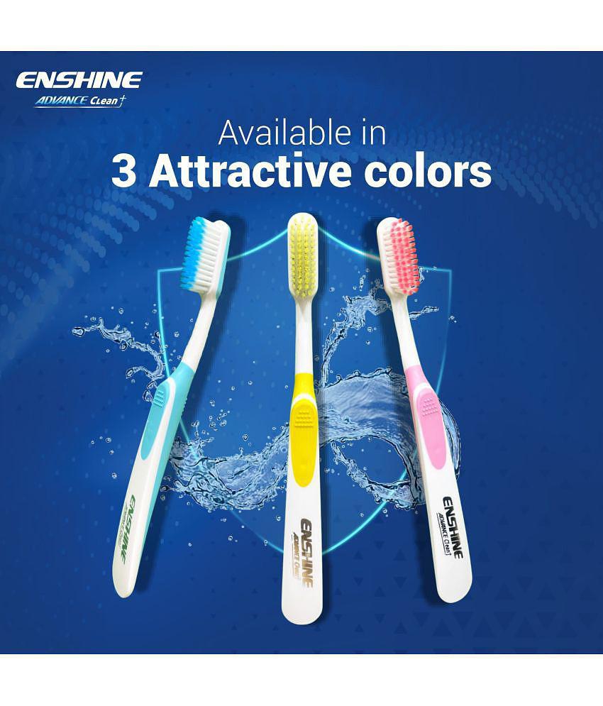 Enshine Pack of 6, Advance Clean+ Superior Bristles Ultra Soft Toothbrush (6 Toothbrushes)