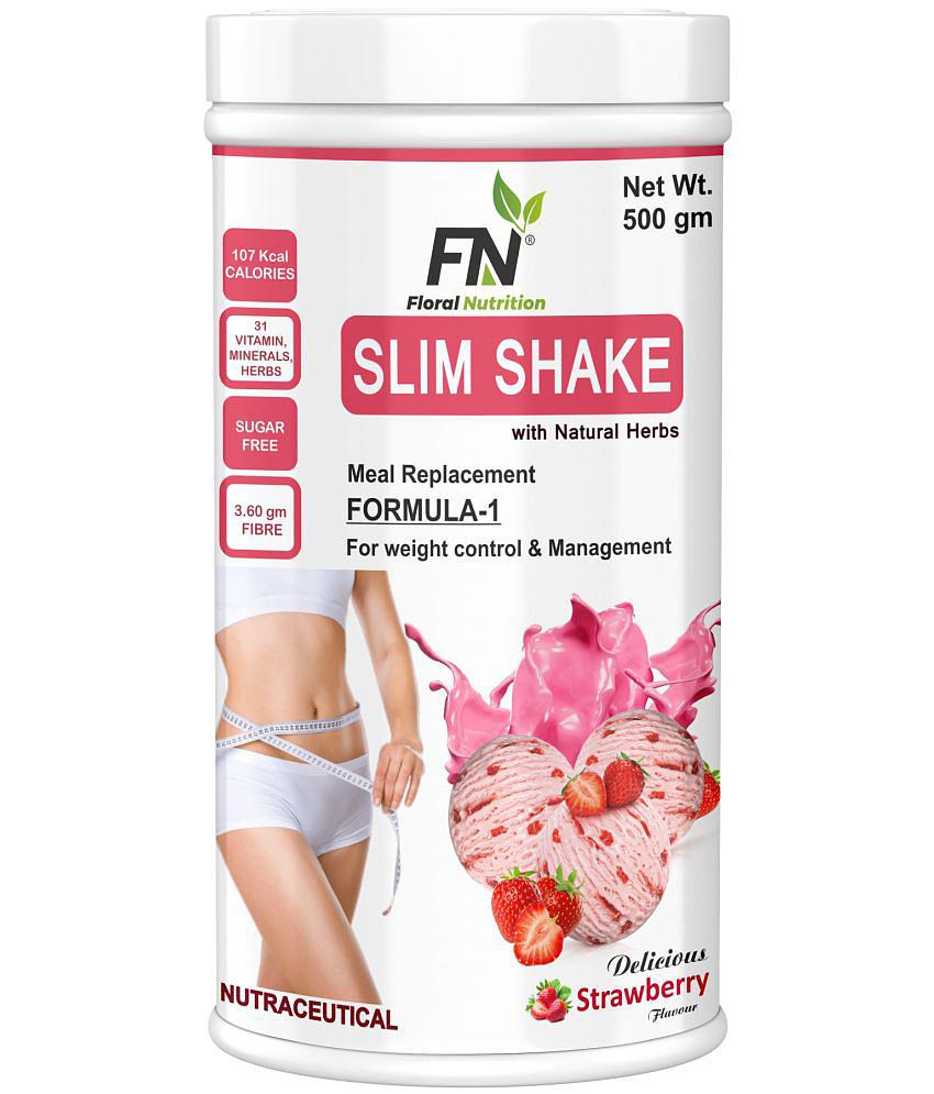 Floral Nutrition Slim Shake Formula 1 with Natural Herbs 500 gm Strawberry