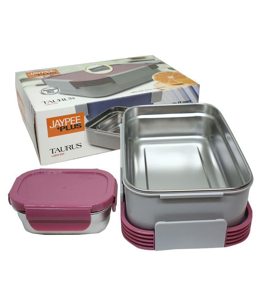 Jaypee Plus Stainless steel lunch box Taurus- 2 Pieces  900 ml  Pink